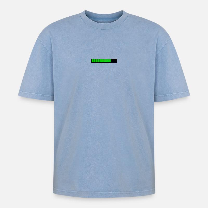 Rectangle loading bar Black Green (75%) - Oversized Unisex Premium Acid-Washed T-Shirt - acid washed blue