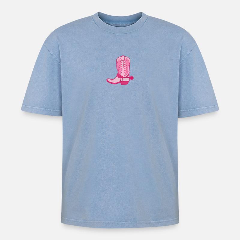 Boot 2 - Oversized Unisex Premium Acid-Washed T-Shirt - acid washed blue