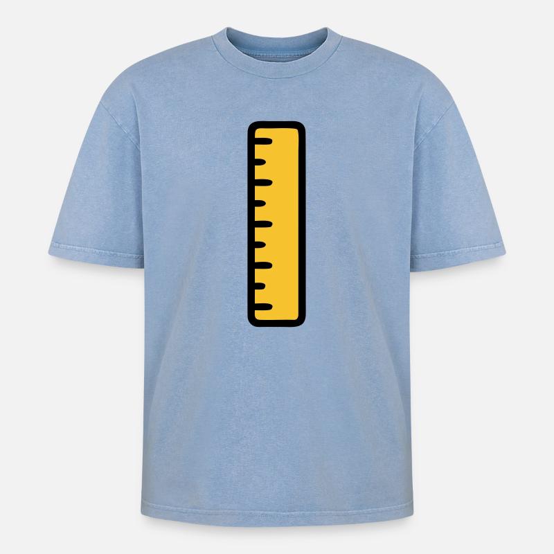 École de géométrie mathématique Ruler - T-shirt Premium unisexe oversize acid-washed - bleu délavé acide