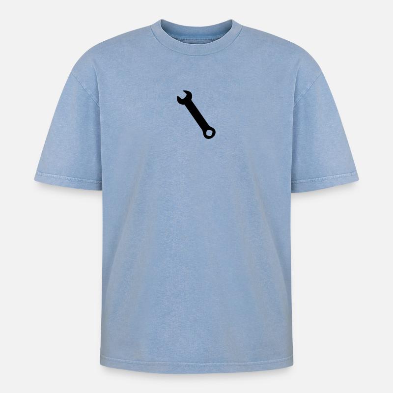 Clé Silhoue - T-shirt Premium unisexe oversize acid-washed - bleu délavé acide