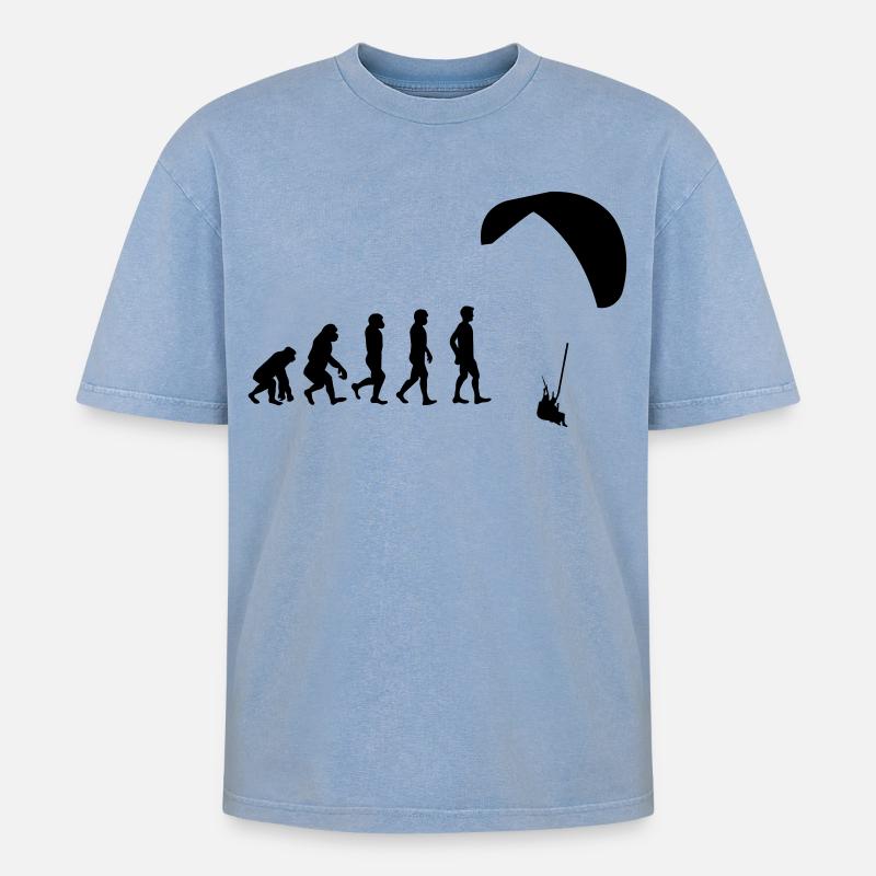 Evolution glider - Oversized Unisex Premium Acid-Washed T-Shirt - acid washed blue