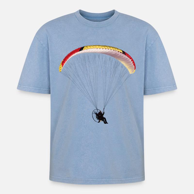 Paramotor - T-shirt Premium unisexe oversize acid-washed - bleu délavé acide