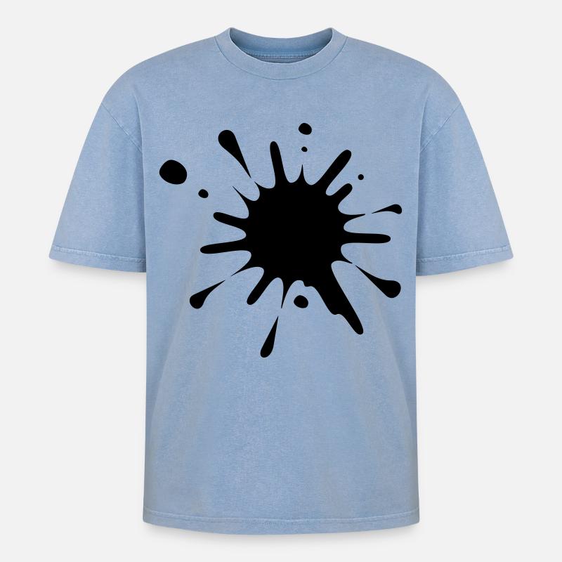 Paint Splash Image* - Oversized Unisex Premium Acid-Washed T-Shirt - acid washed blue