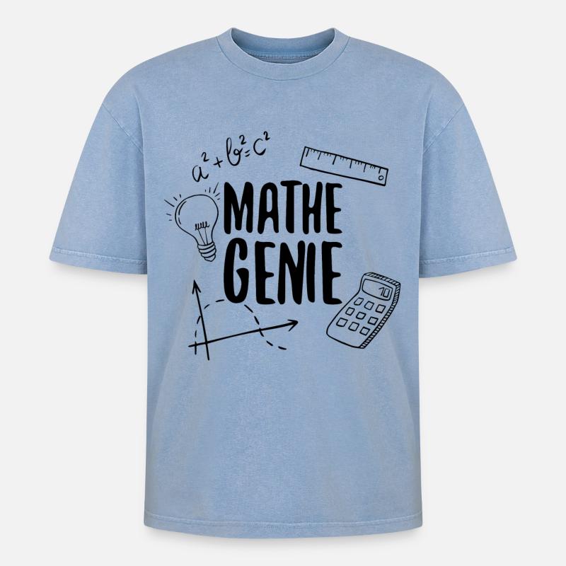 Math Genius Math Genius Math Mathematicien - T-shirt Premium unisexe oversize acid-washed - bleu délavé acide