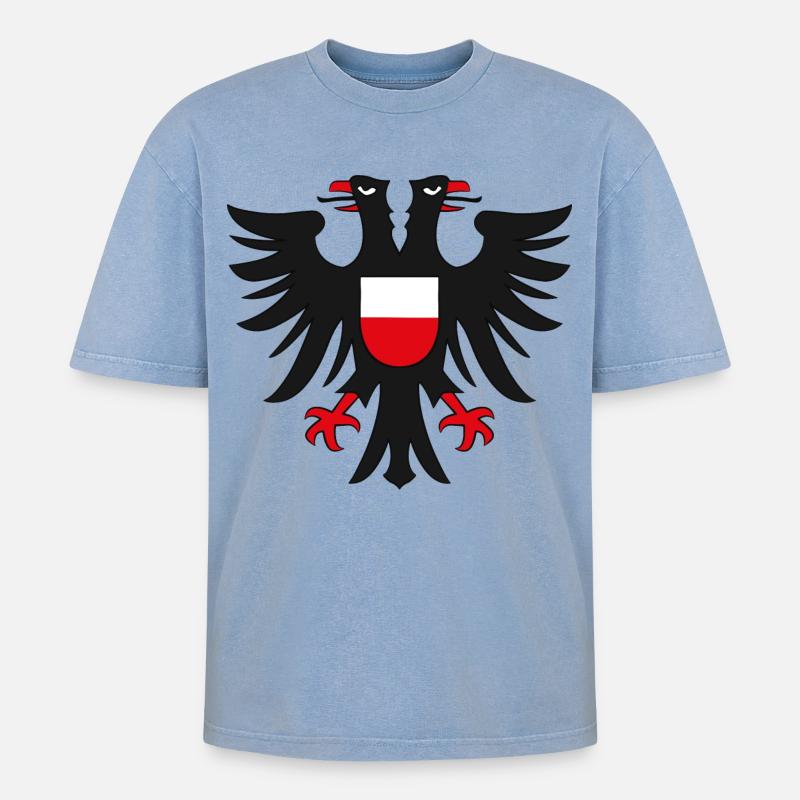 HL - eagle - Oversized Unisex Premium Acid-Washed T-Shirt - acid washed blue