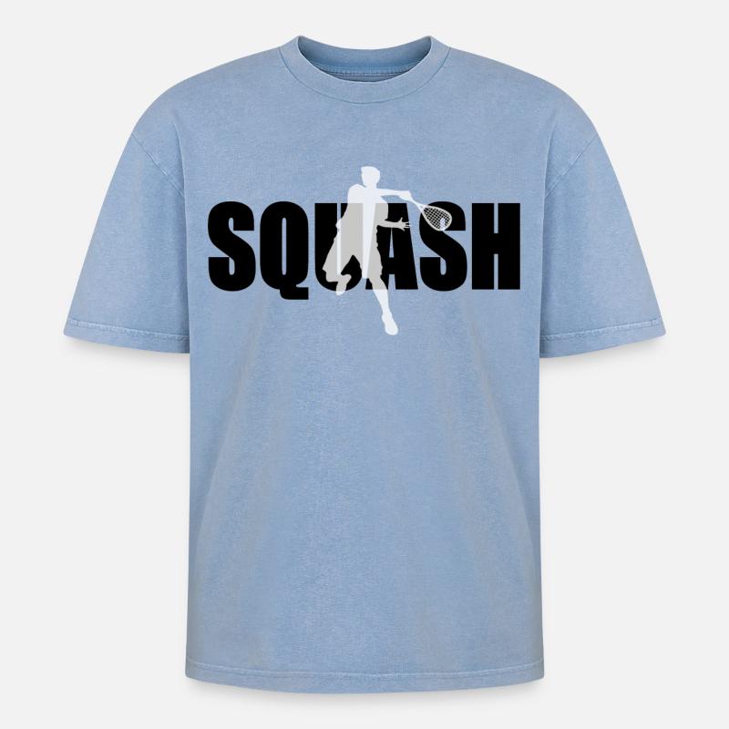 Squash - Oversized Unisex Premium Acid-Washed T-Shirt - Blau Acid Wash