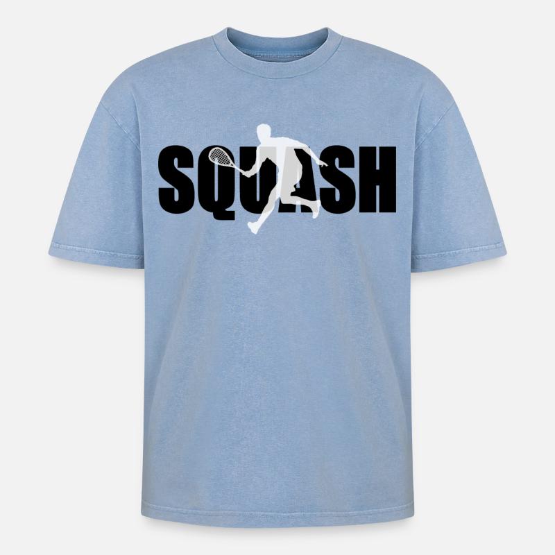 Squash - Oversized Unisex Premium Acid-Washed T-Shirt - Blau Acid Wash