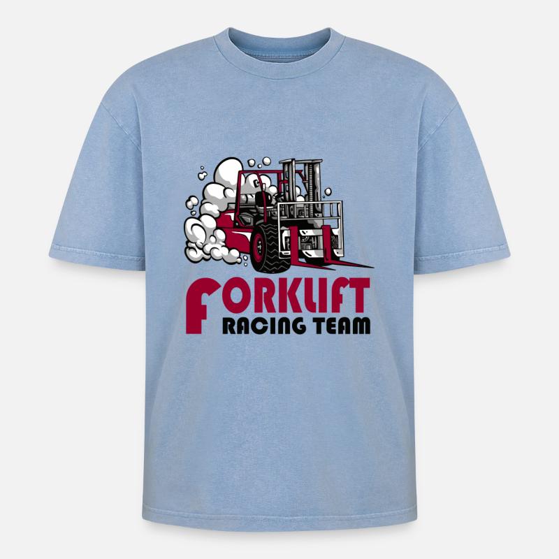 Équipe Stacker Racing - T-shirt Premium unisexe oversize acid-washed - bleu délavé acide