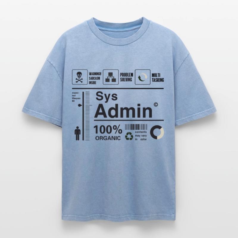 sys admin computer nerd pc kit programmer humor lo Oversized Unisex Premium Acid-Washed T-Shirt
