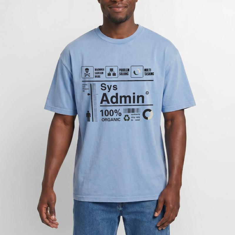 sys admin computer nerd pc kit programmer humor lo Oversized Unisex Premium Acid-Washed T-Shirt