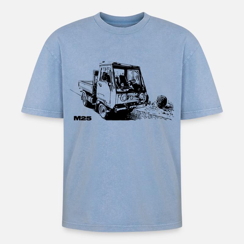 Multicar - Oversized Unisex Premium Acid-Washed T-Shirt - Blau Acid Wash