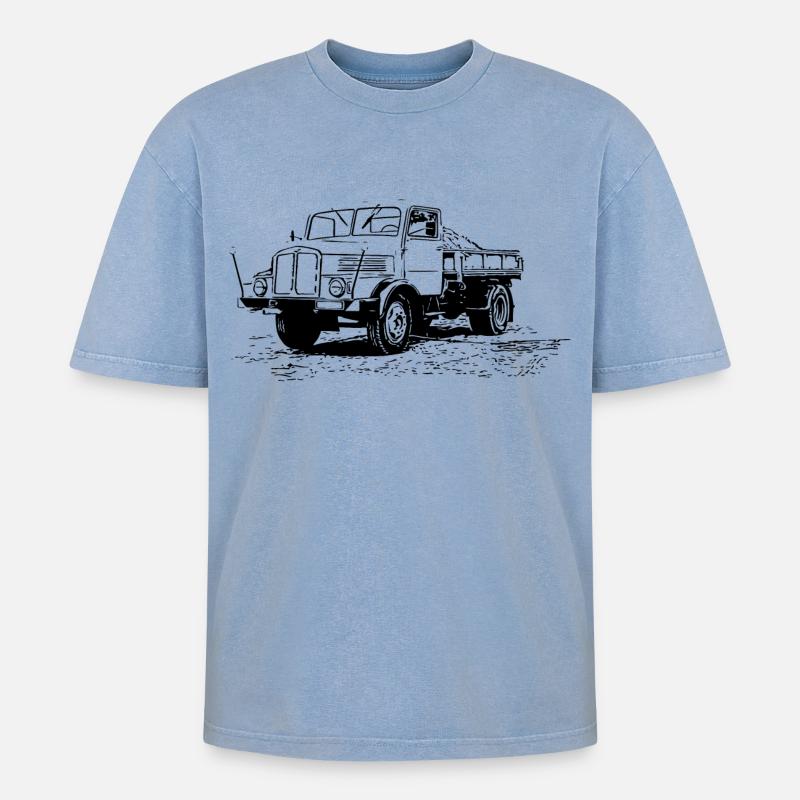 IFA H3 Kipper - Oversized Unisex Premium Acid-Washed T-Shirt - Blau Acid Wash
