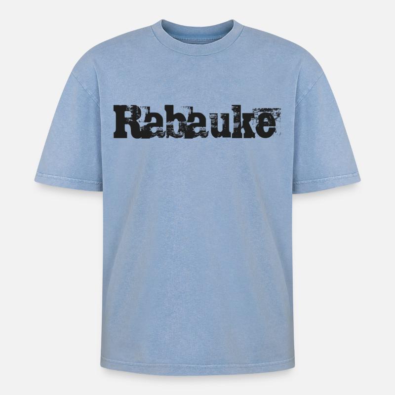Rabauke Trashed - Oversized Unisex Premium Acid-Washed T-Shirt - Blau Acid Wash