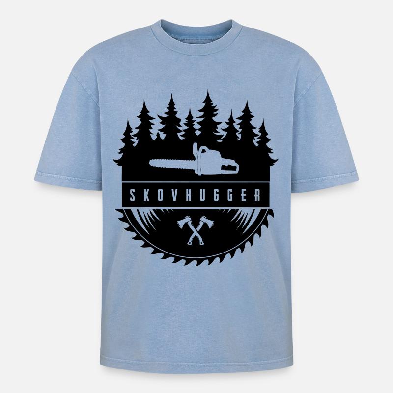Bûcheron - T-shirt Premium unisexe oversize acid-washed - bleu délavé acide