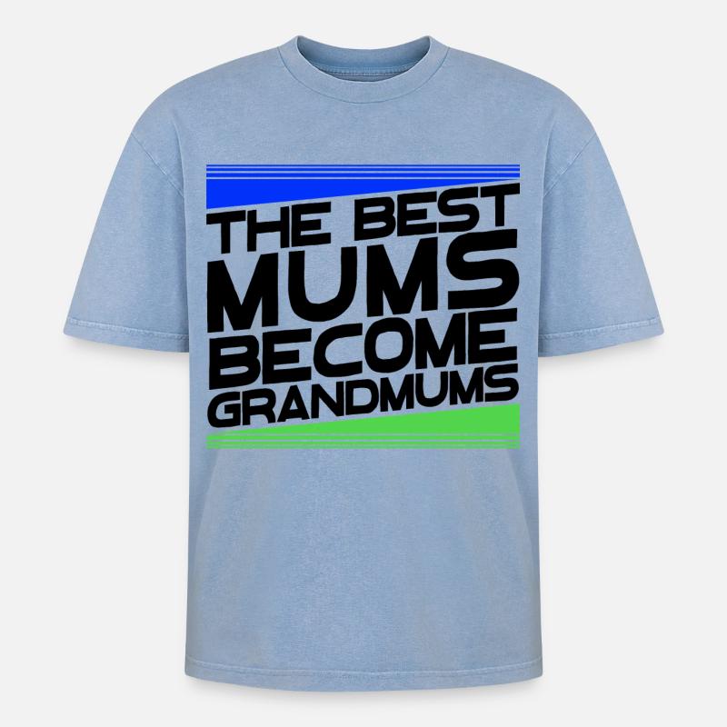 Cool Oma Statement Großmutter Glückwunsch - Oversized Unisex Premium Acid-Washed T-Shirt - Blau Acid Wash