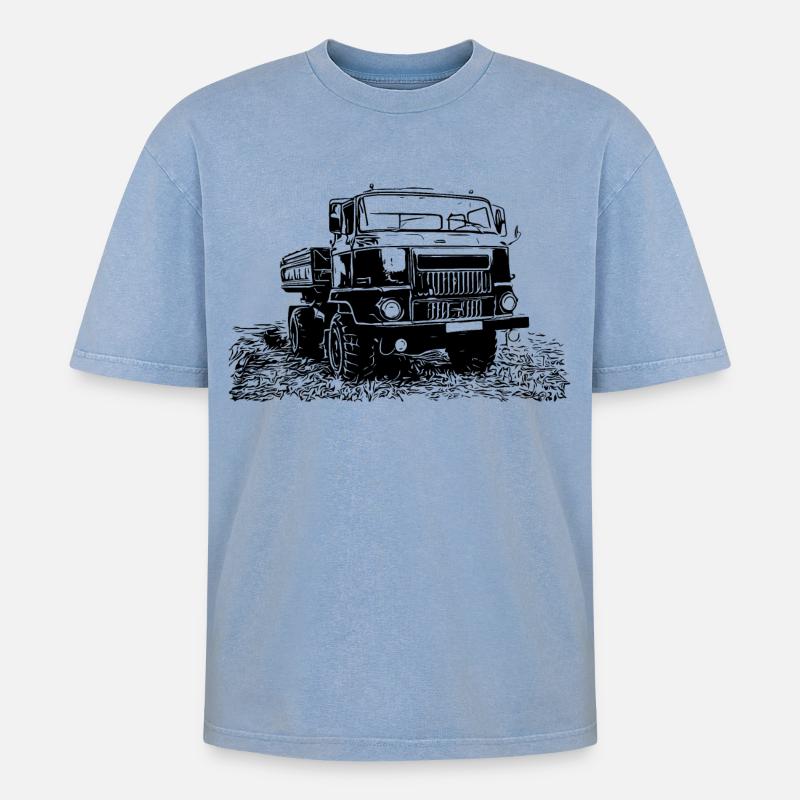 IFA L60 (s) - Oversized Unisex Premium Acid-Washed T-Shirt - Blau Acid Wash