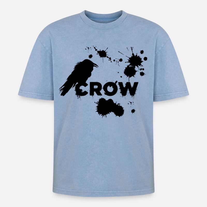 Der schwarze Rabe - Oversized Unisex Premium Acid-Washed T-Shirt - Blau Acid Wash