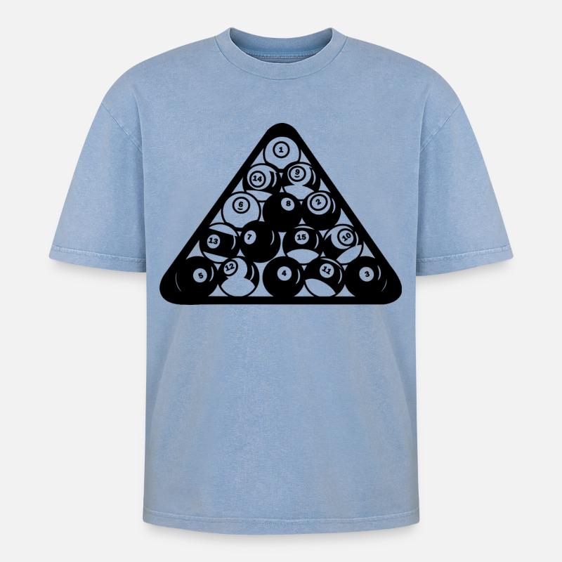 Triangle de billard - T-shirt Premium unisexe oversize acid-washed - bleu délavé acide