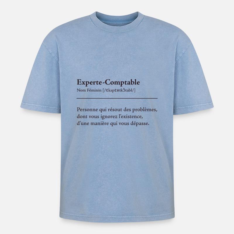 Experte Comptable Definition - T-shirt Premium unisexe oversize acid-washed - bleu délavé acide