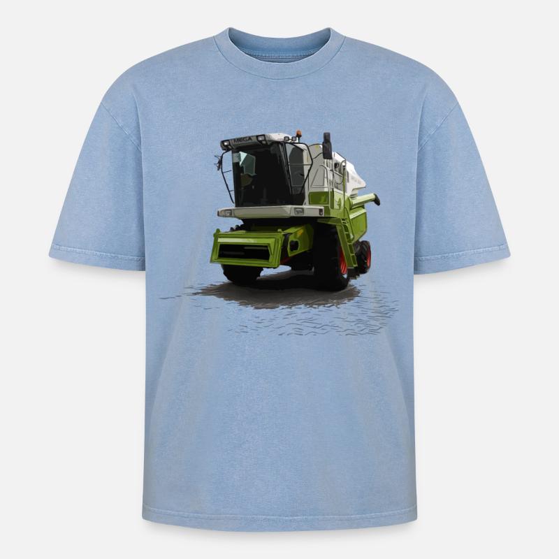 Moissonneuse-batteuse Mega 360 - T-shirt Premium unisexe oversize acid-washed - bleu délavé acide