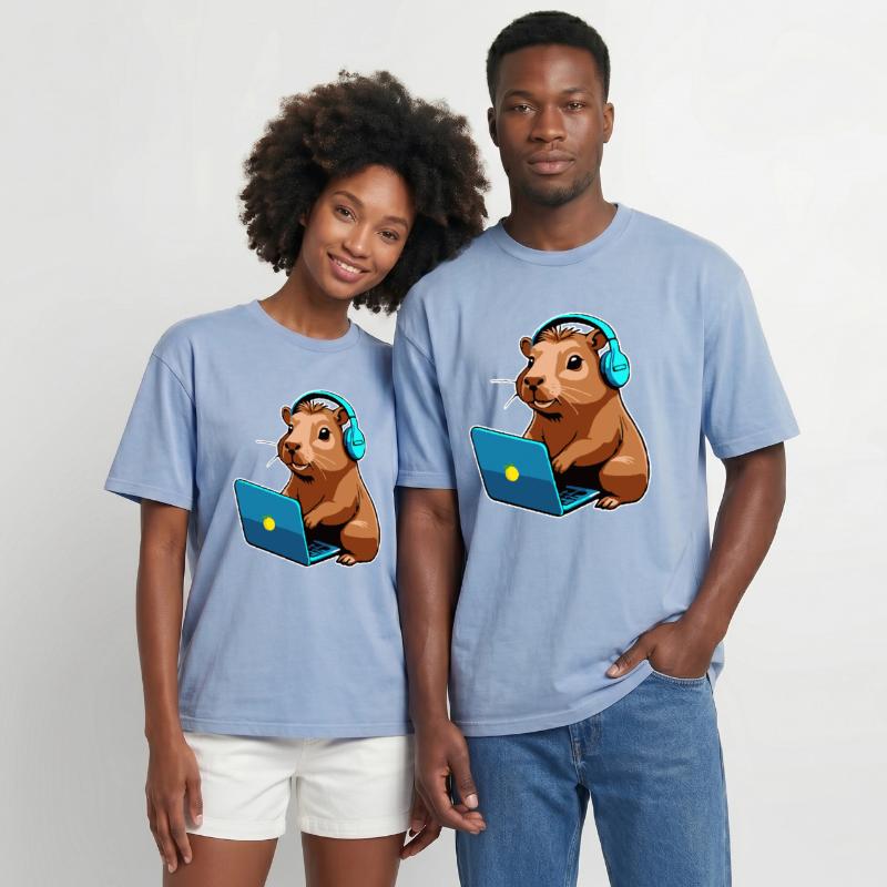 Capybara Programmierer Coder Computer Oversized Unisex Premium Acid-Washed T-Shirt