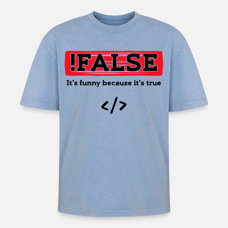 Code Debug Programmeur Développeur Dictons amusants - T-shirt Premium unisexe oversize acid-washed - bleu délavé acide