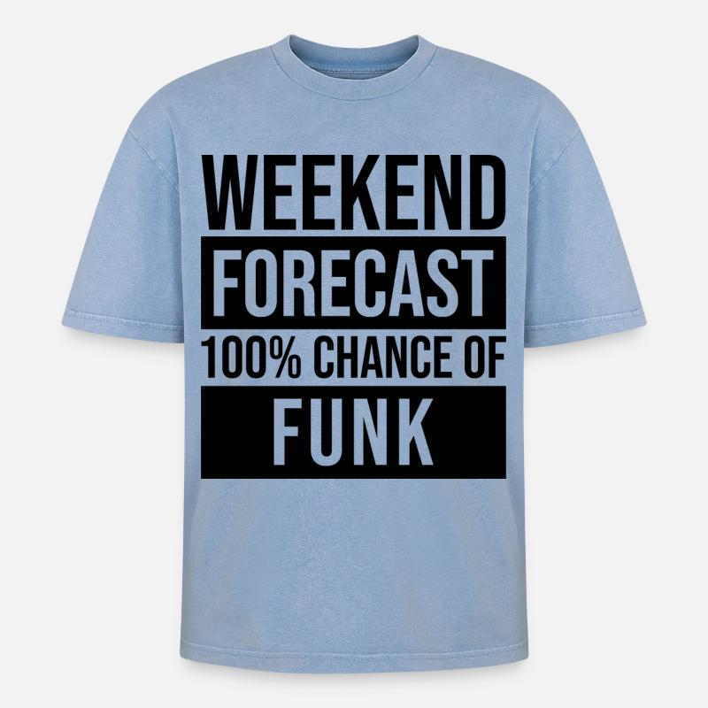 Funk - Oversized Unisex Premium Acid-Washed T-Shirt - Blau Acid Wash