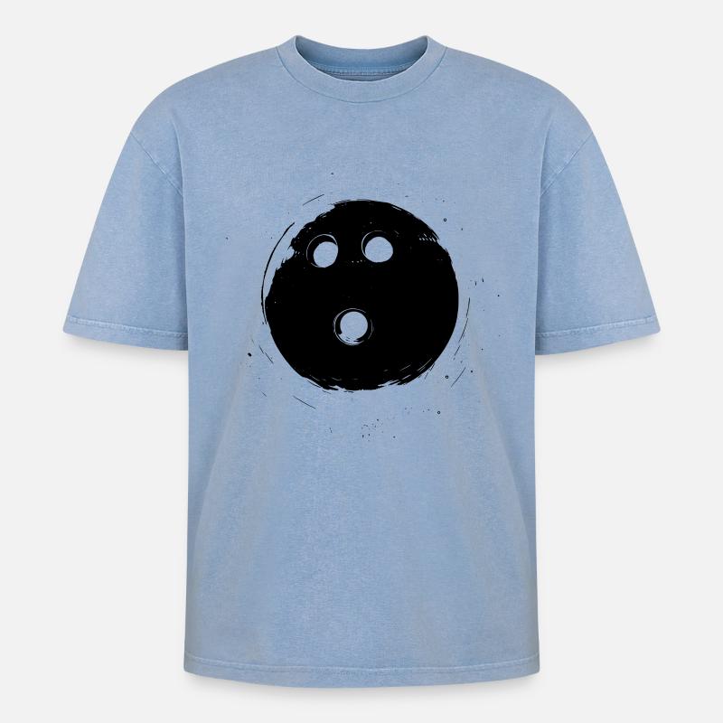 boule de bowling - T-shirt Premium unisexe oversize acid-washed - bleu délavé acide