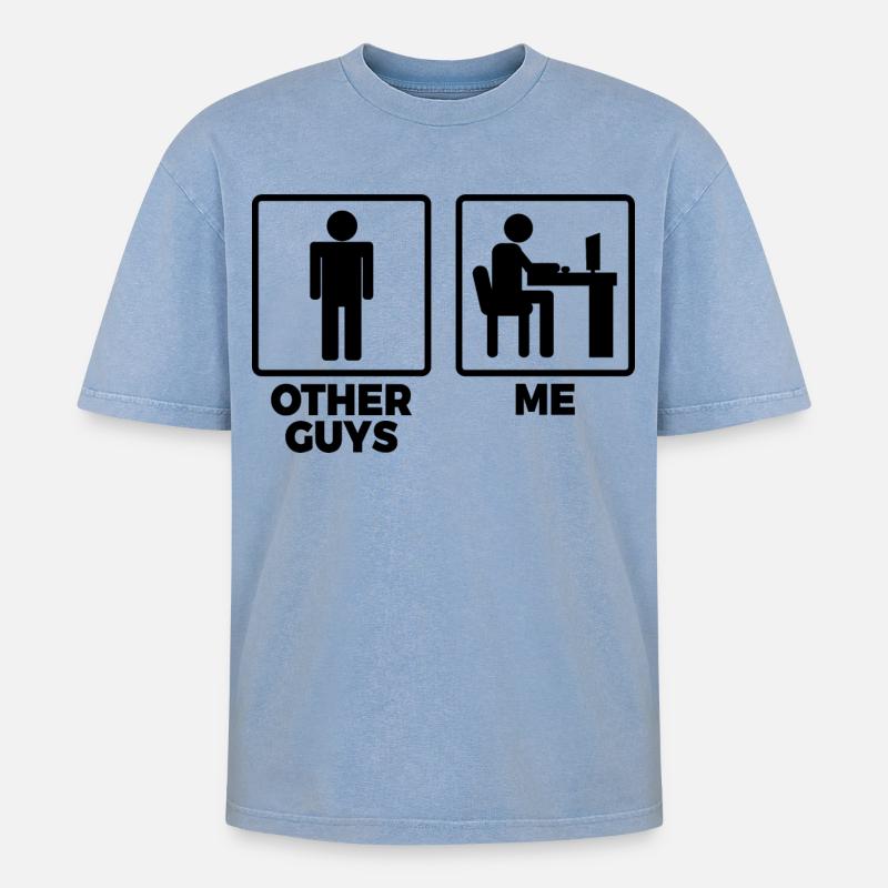 D’autres programmeurs et moi - T-shirt Premium unisexe oversize acid-washed - bleu délavé acide