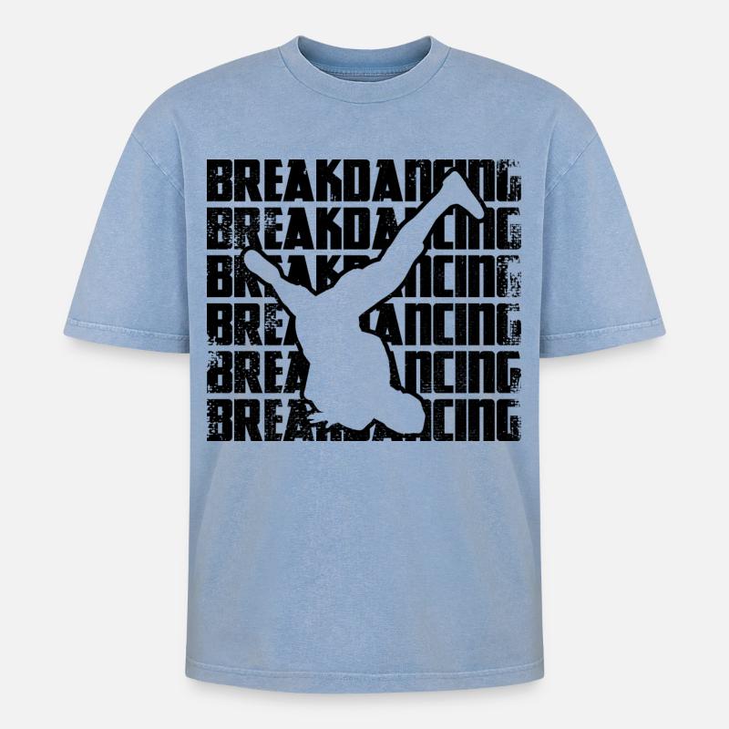 Breakdance - T-shirt Premium unisexe oversize acid-washed - bleu délavé acide