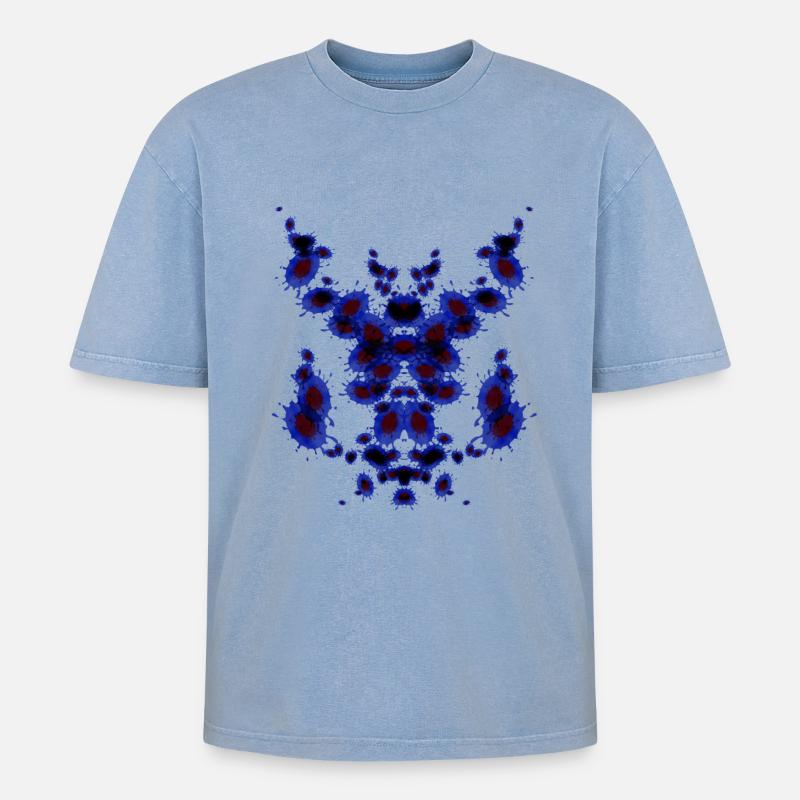 Pipe Echecs Bleu - T-shirt Premium unisexe oversize acid-washed - bleu délavé acide