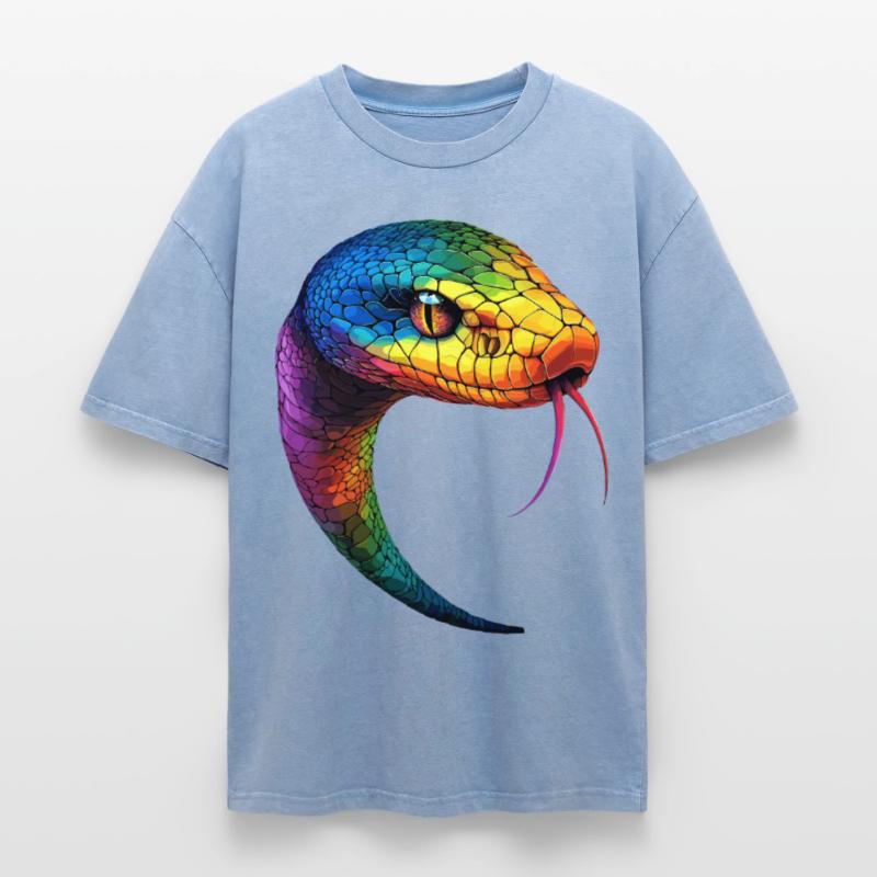 Serpent Python Cobra Mamba Serpent à sonnettes Serpent T-shirt Premium unisexe oversize acid-washed