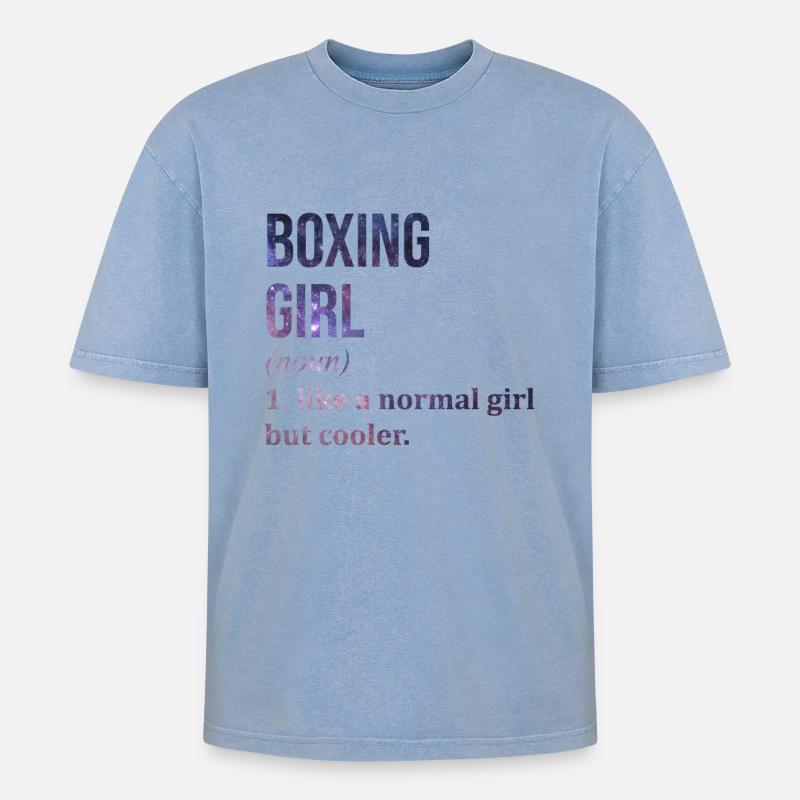 boxe - T-shirt Premium unisexe oversize acid-washed - bleu délavé acide