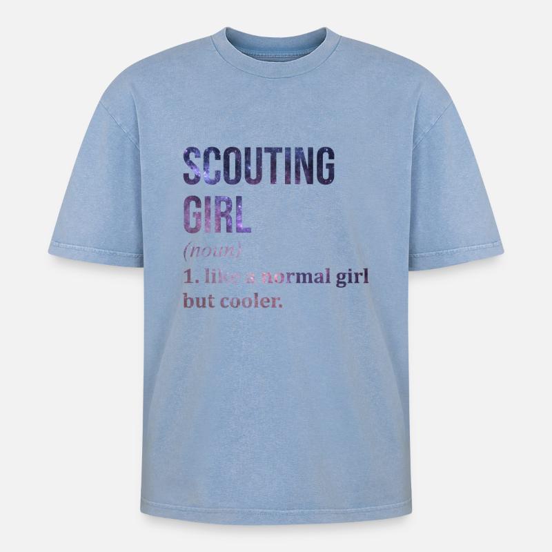 Späher - Oversized Unisex Premium Acid-Washed T-Shirt - Blau Acid Wash