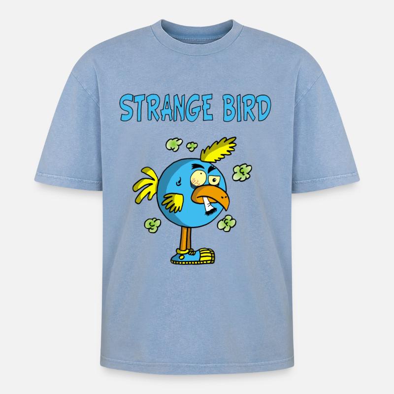 Oiseau bleu étrange - T-shirt Premium unisexe oversize acid-washed - bleu délavé acide
