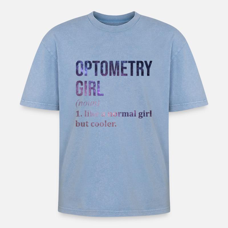 Optometry - Oversized Unisex Premium Acid-Washed T-Shirt - acid washed blue