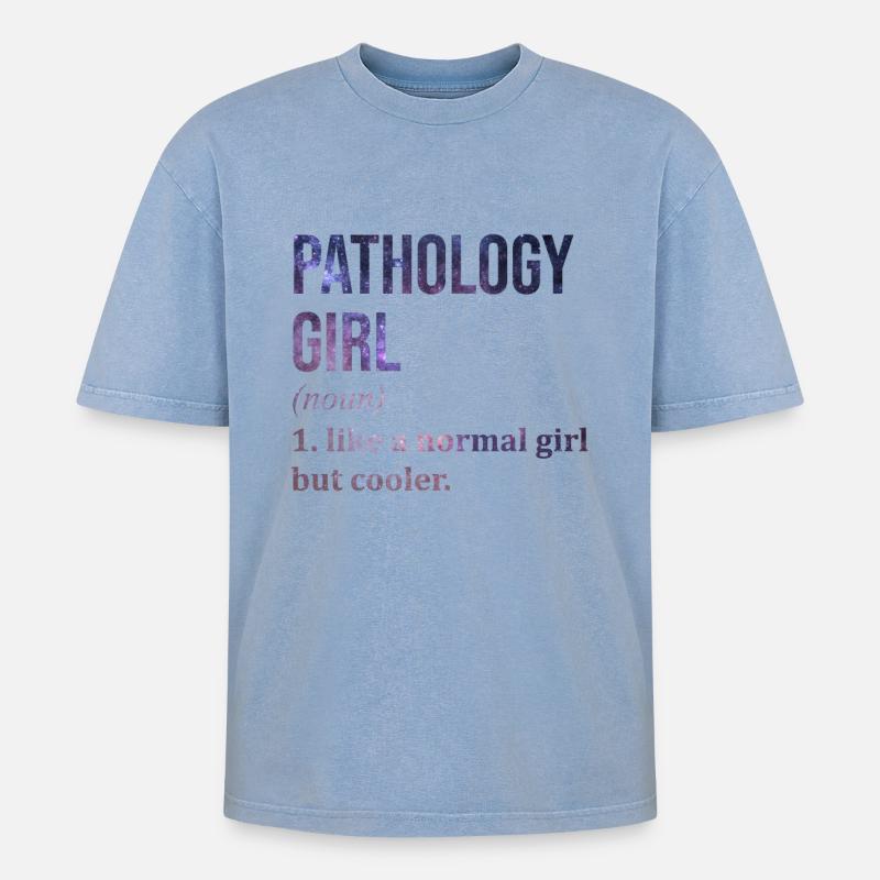 Pathology - Oversized Unisex Premium Acid-Washed T-Shirt - acid washed blue