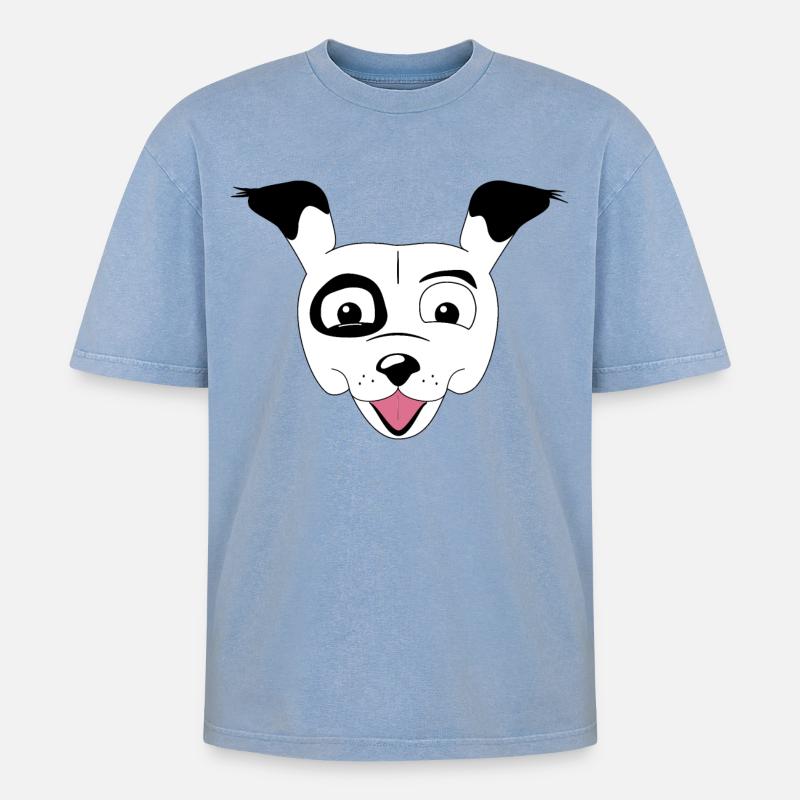 Mohn - Oversized Unisex Premium Acid-Washed T-Shirt - Blau Acid Wash