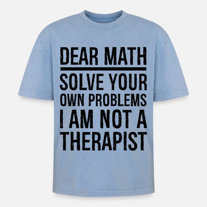 dear math funny - Oversized Unisex Premium Acid-Washed T-Shirt - Blau Acid Wash
