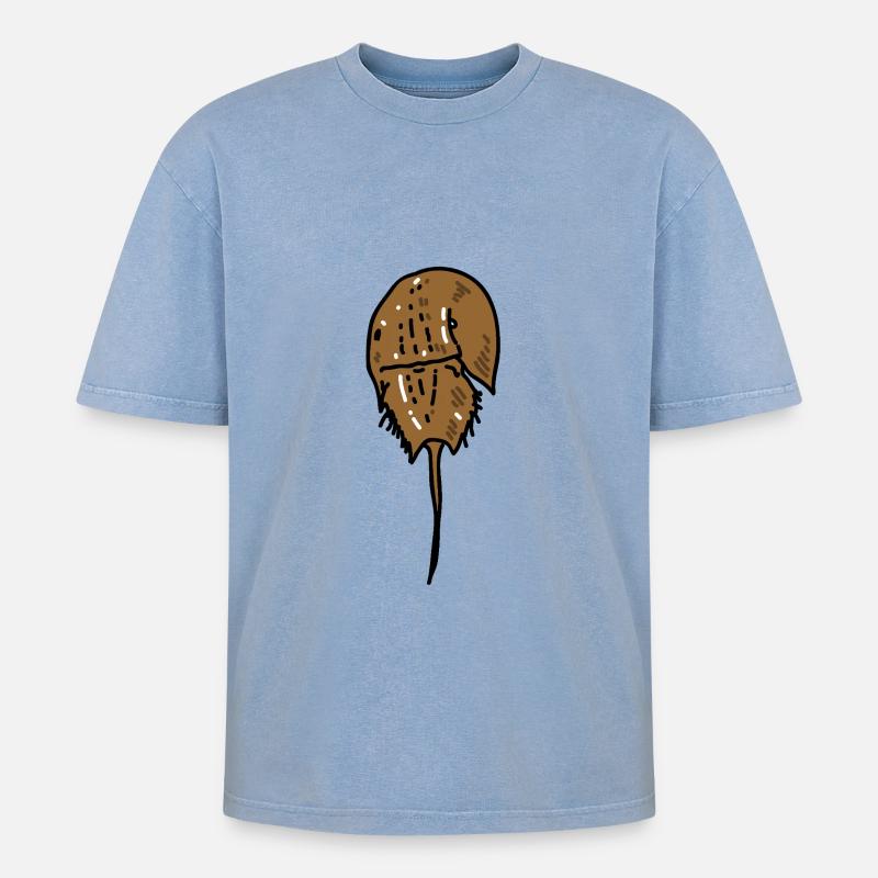Ancienne limule - T-shirt Premium unisexe oversize acid-washed - bleu délavé acide