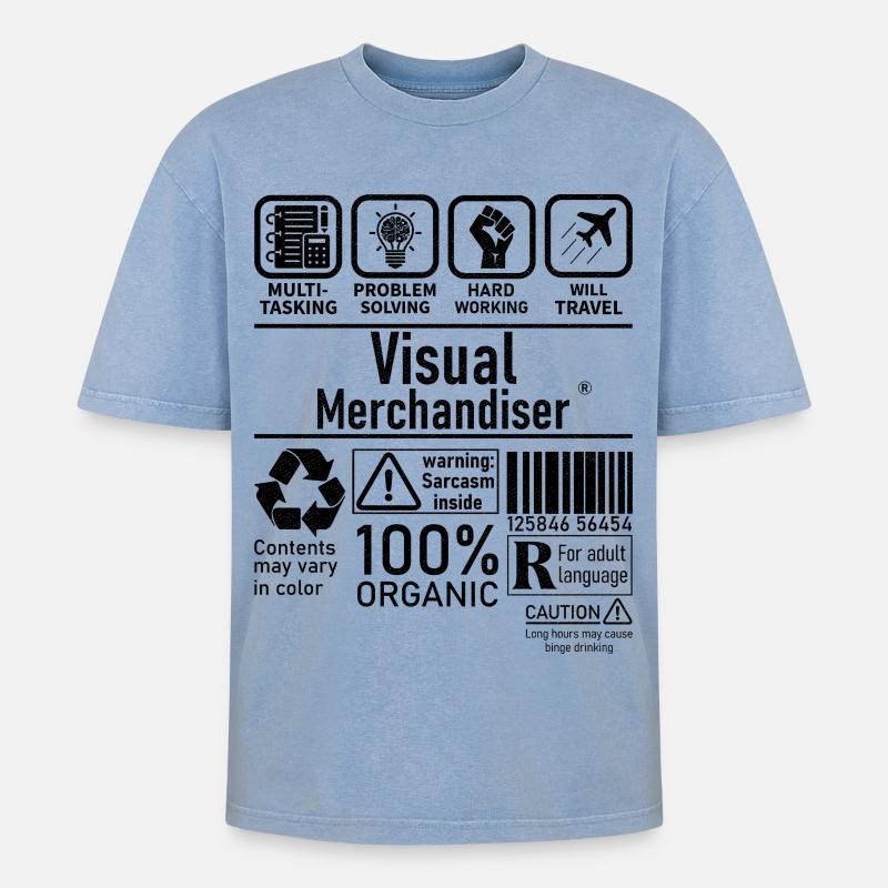 Visual Merchandiser résolution de problèmes multitâches - T-shirt Premium unisexe oversize acid-washed - bleu délavé acide
