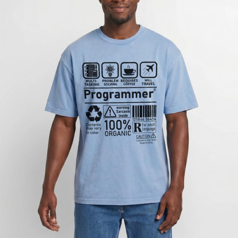 Programmer multi tasking problem solving requires Oversized Unisex Premium Acid-Washed T-Shirt
