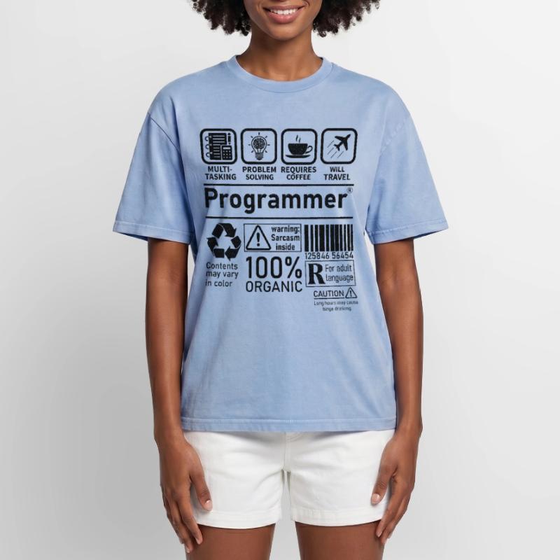 Programmer multi tasking problem solving requires Oversized Unisex Premium Acid-Washed T-Shirt