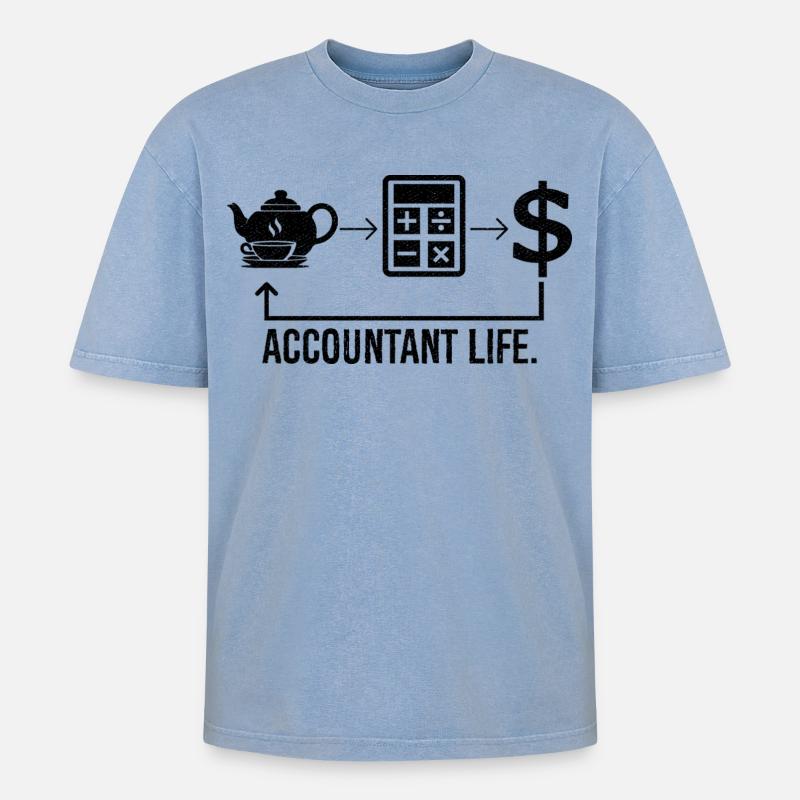 Vie comptable - T-shirt Premium unisexe oversize acid-washed - bleu délavé acide