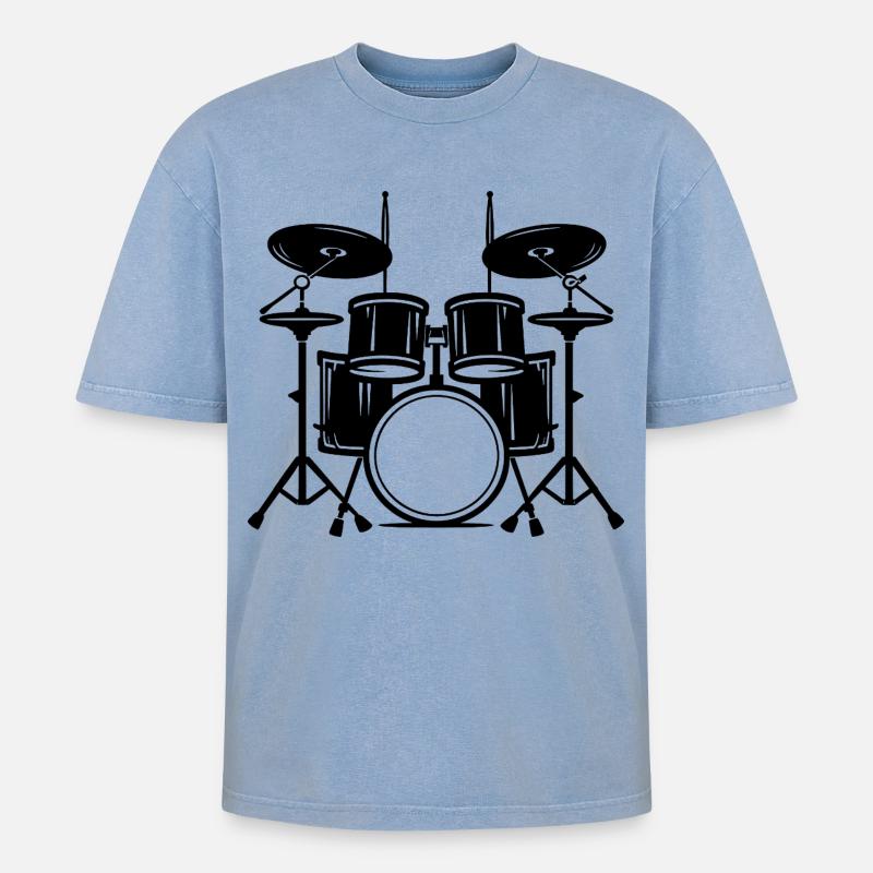 Percussion - T-shirt Premium unisexe oversize acid-washed - bleu délavé acide