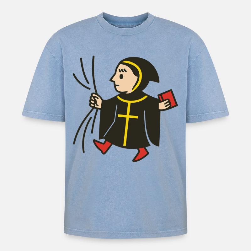 Münchner - Oversized Unisex Premium Acid-Washed T-Shirt - Blau Acid Wash