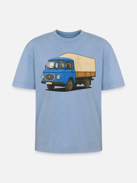 Plateau Est - T-shirt Premium unisexe oversize acid-washed - bleu délavé acide