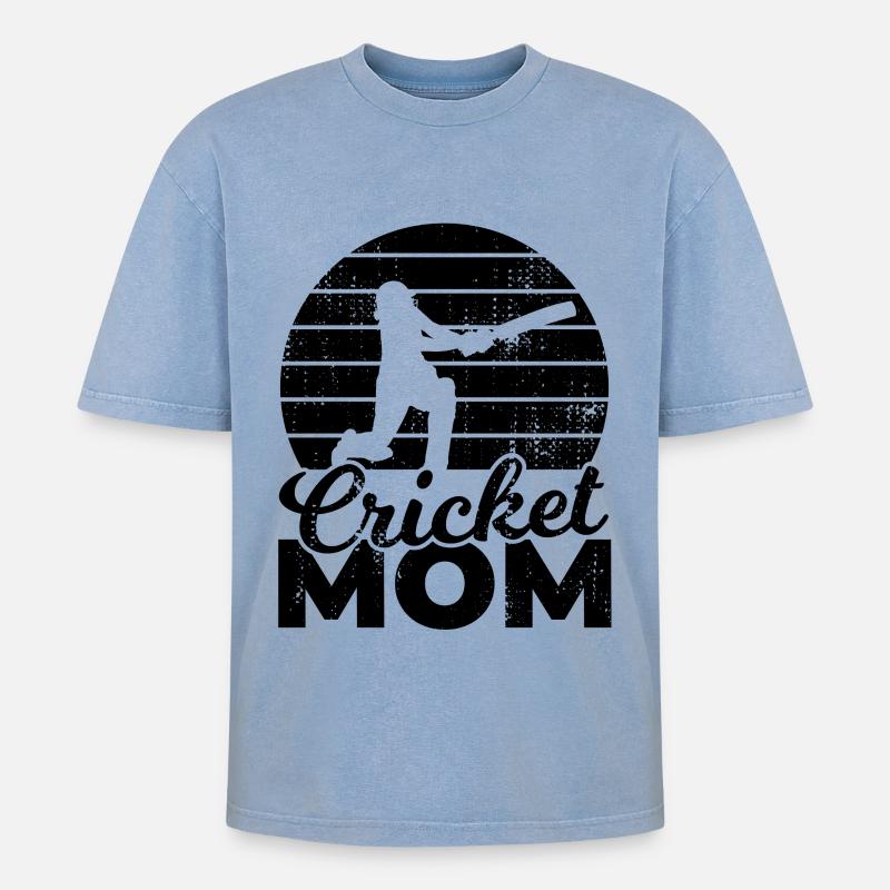 Kricket Mutter - Oversized Unisex Premium Acid-Washed T-Shirt - Blau Acid Wash