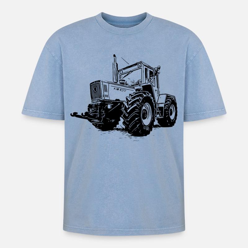 Der Grüne Koloss - Oversized Unisex Premium Acid-Washed T-Shirt - Blau Acid Wash