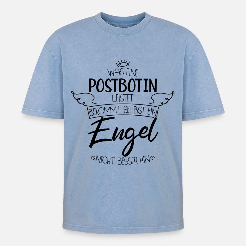 Beste Postbotin  - Oversized Unisex Premium Acid-Washed T-Shirt - Blau Acid Wash